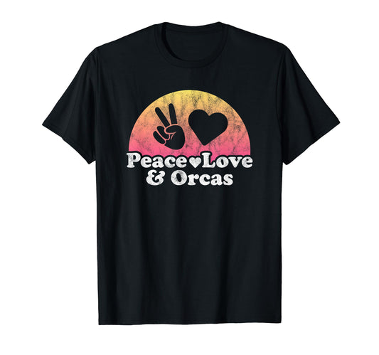 Peace Love And Orcas Orca T-Shirt - Graphic Print for Adults - T-Shirt, Sweatshirt, Hoodie