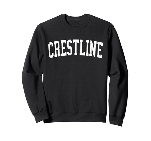 Crestline Ca Distressed White Varsity Sweatshirt - Novelty Apparel Unisex - T-Shirt, Sweatshirt, Hoodie