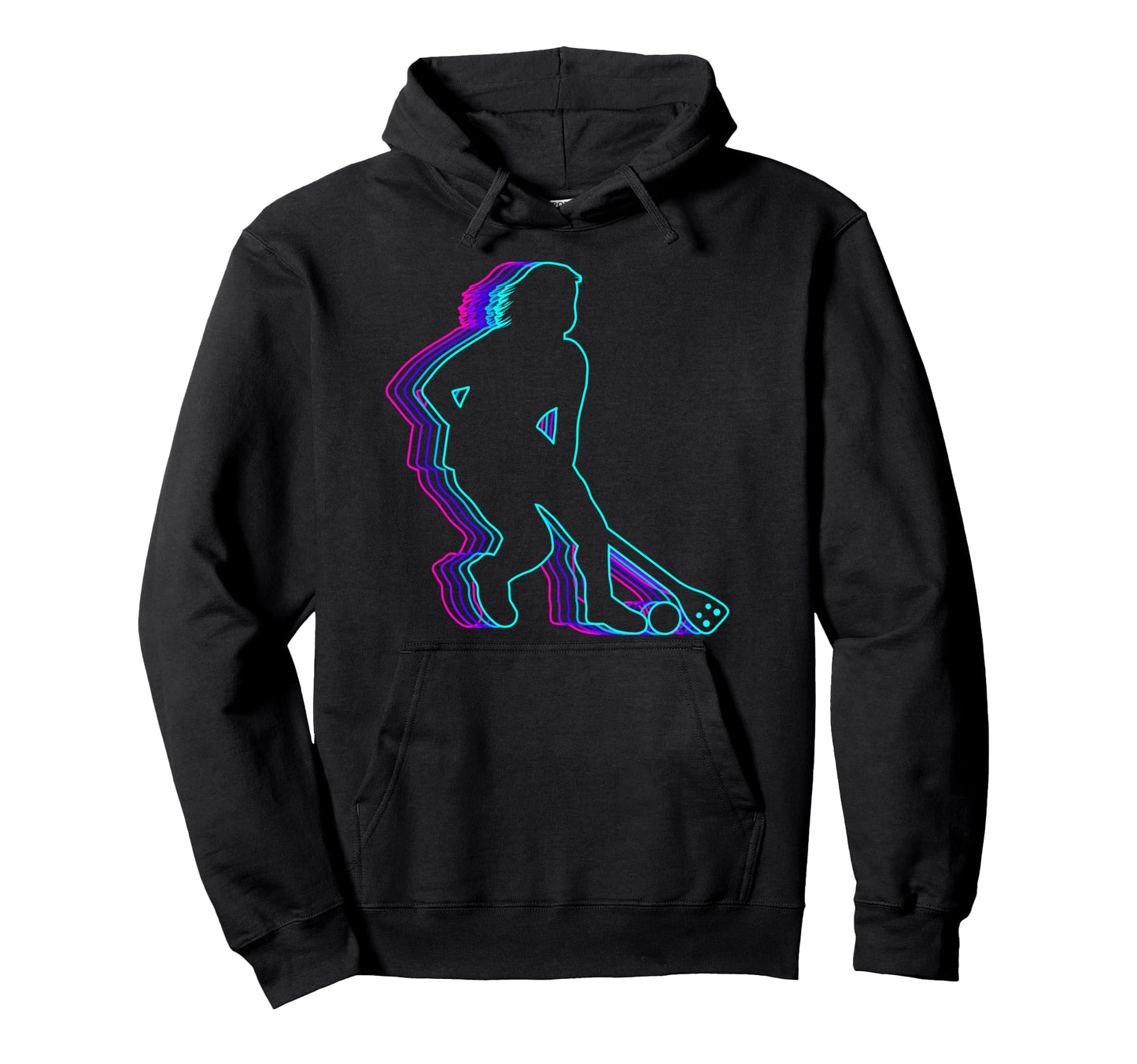Broomball Player Sport Vaporwave Hoodie - Casual Everyday Wear Unisex - T-Shirt, Sweatshirt, Hoodie