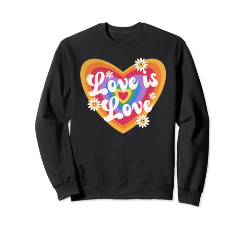 Rainbow Heart Love Is Love Lgbt Gay Sweatshirt - Graphic Print Unisex - T-Shirt, Sweatshirt, Hoodie