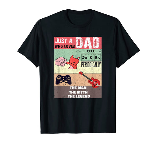 Mens Cat Dad Gamer Dad Guitar Dad T-Shirt - Fun Novelty Design for Adults - T-Shirt, Sweatshirt, Hoodie