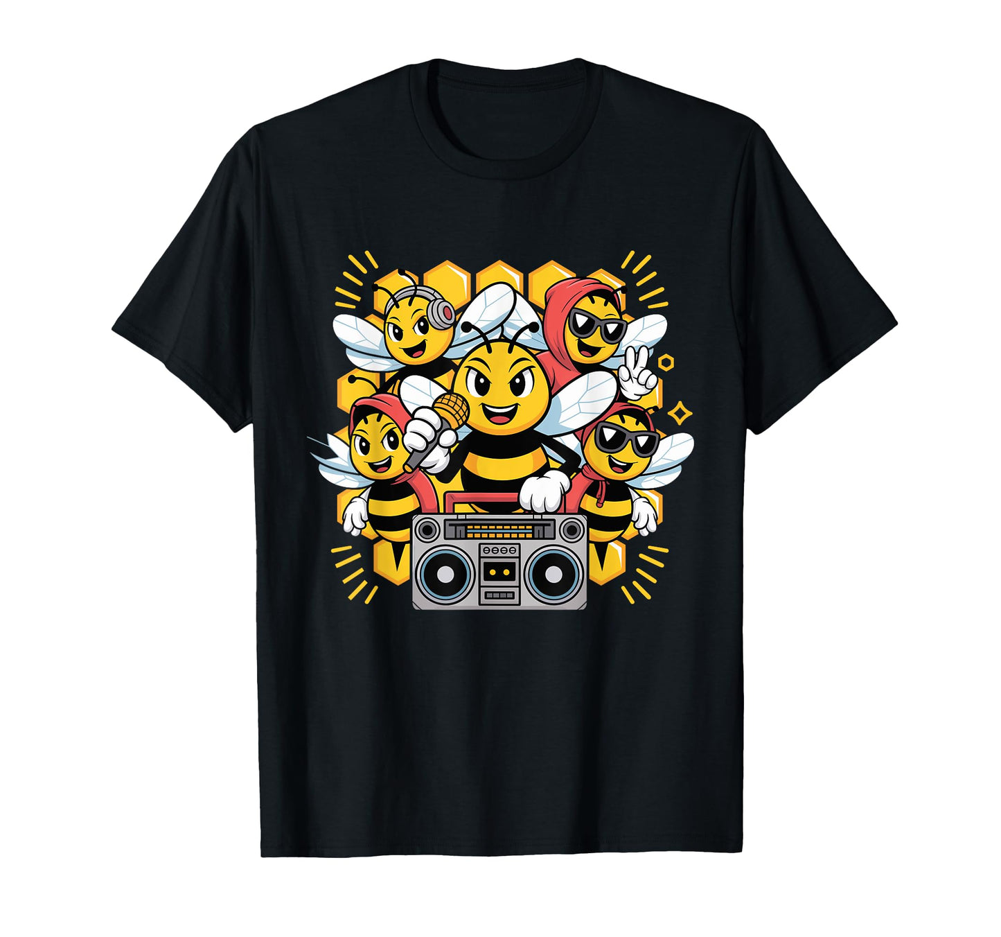 Bees Hip Hop Dance Crew Old School Rap T-Shirt - Graphic Print for Adults - T-Shirt, Sweatshirt, Hoodie