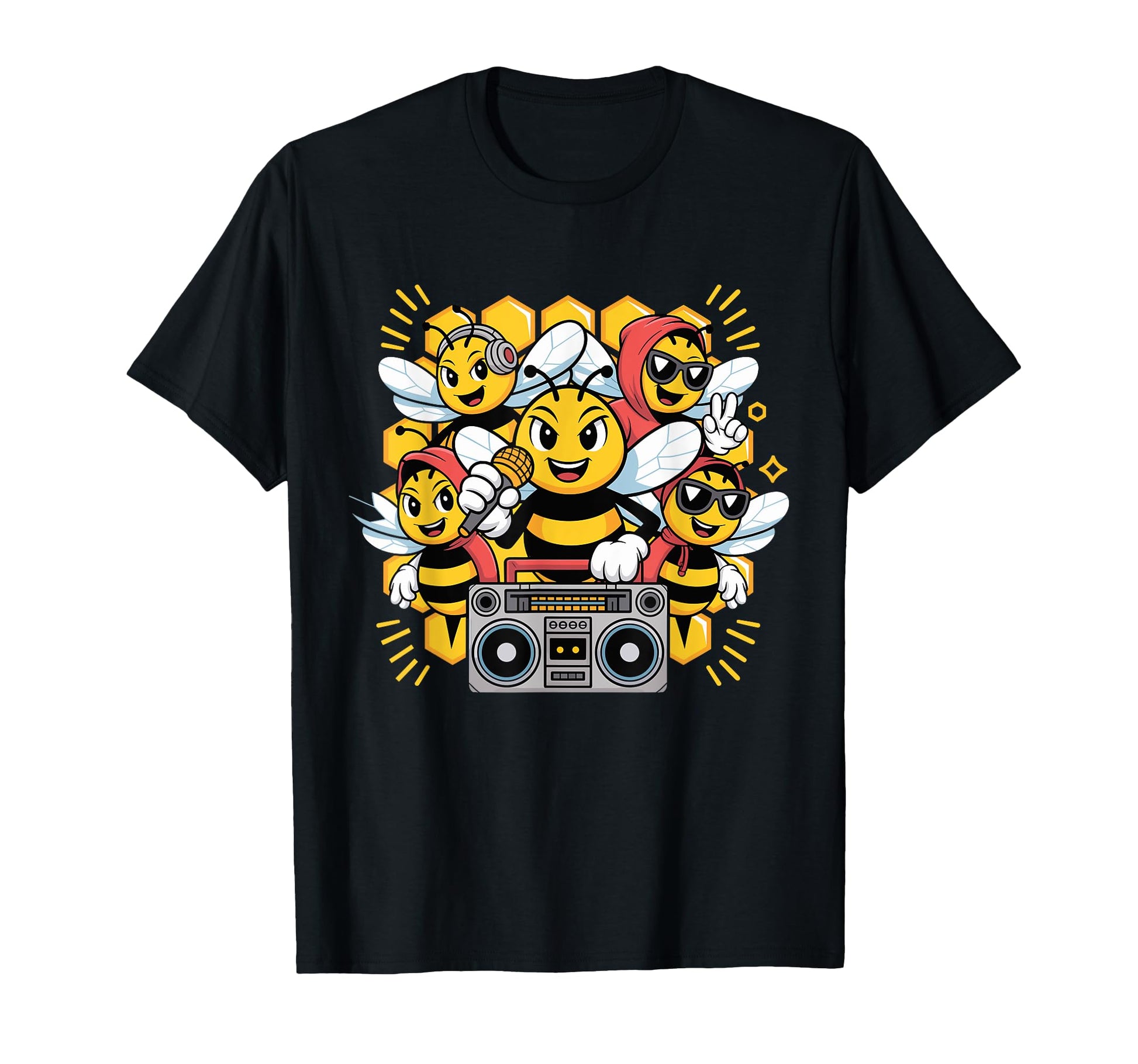 Bees Hip Hop Dance Crew Old School Rap T-Shirt - Graphic Print for Adults - T-Shirt, Sweatshirt, Hoodie