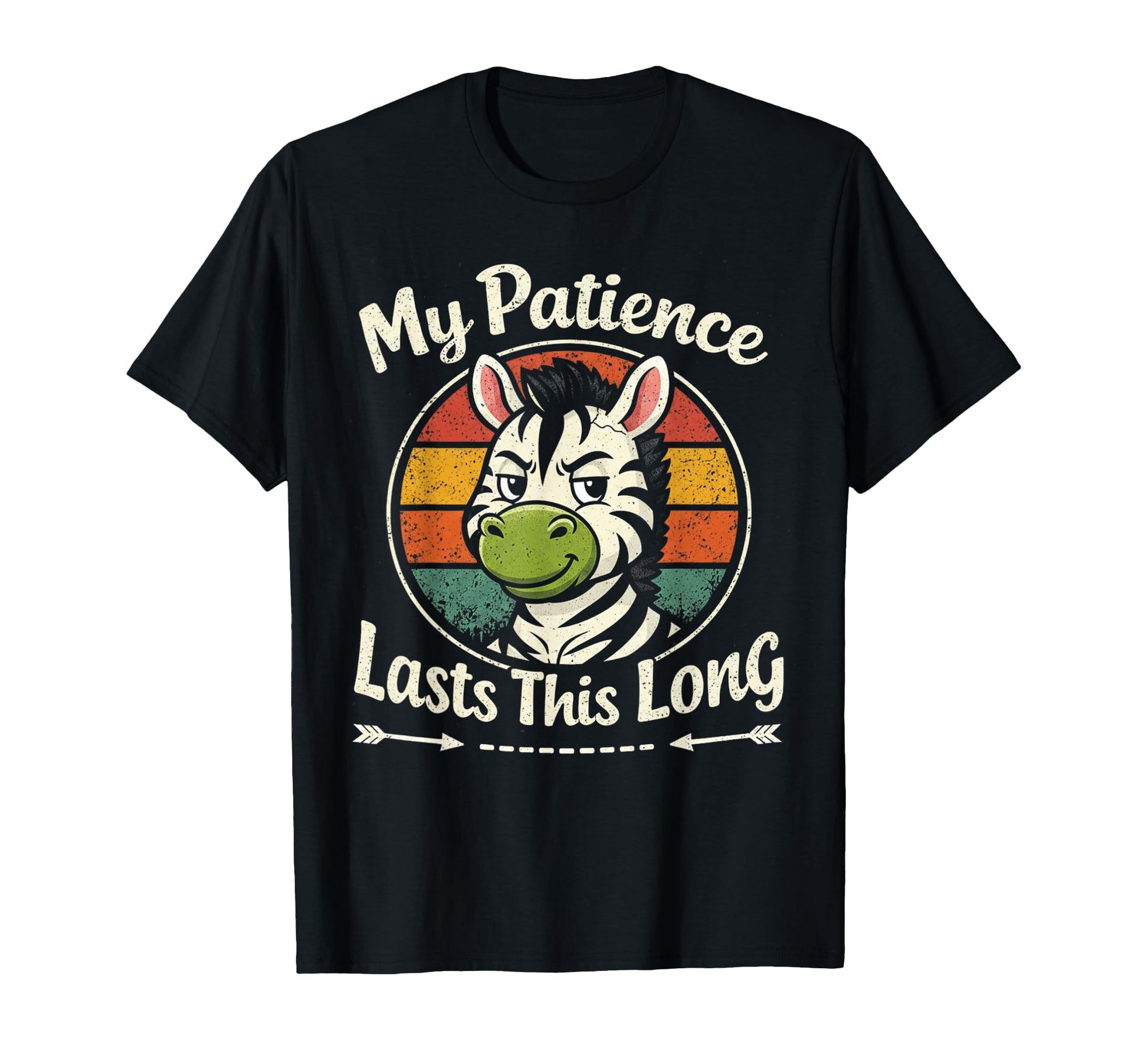 My Patience Lasts This Long Vibrant T-Shirt - Novelty Apparel Men Women - T-Shirt, Sweatshirt, Hoodie