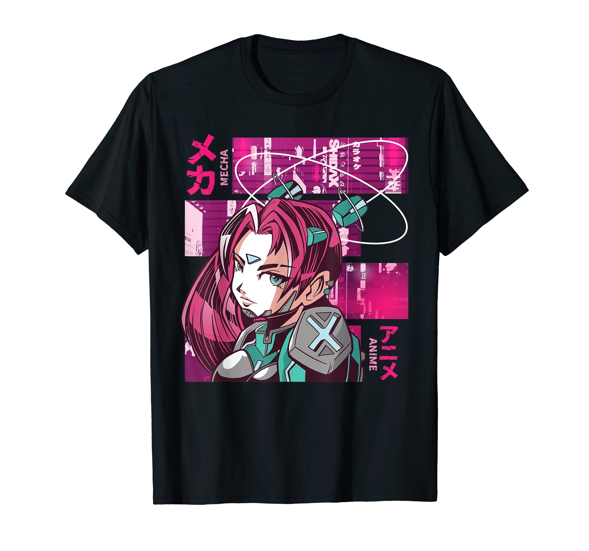 Mecha Anime Japanese Vaporwave City T-Shirt - Fun Novelty Design Unisex - T-Shirt, Sweatshirt, Hoodie