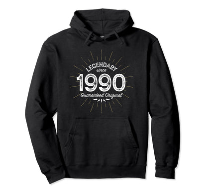 Legendary Since 1990 Birth Year Hoodie - Minimalist Print Men Women - T-Shirt, Sweatshirt, Hoodie
