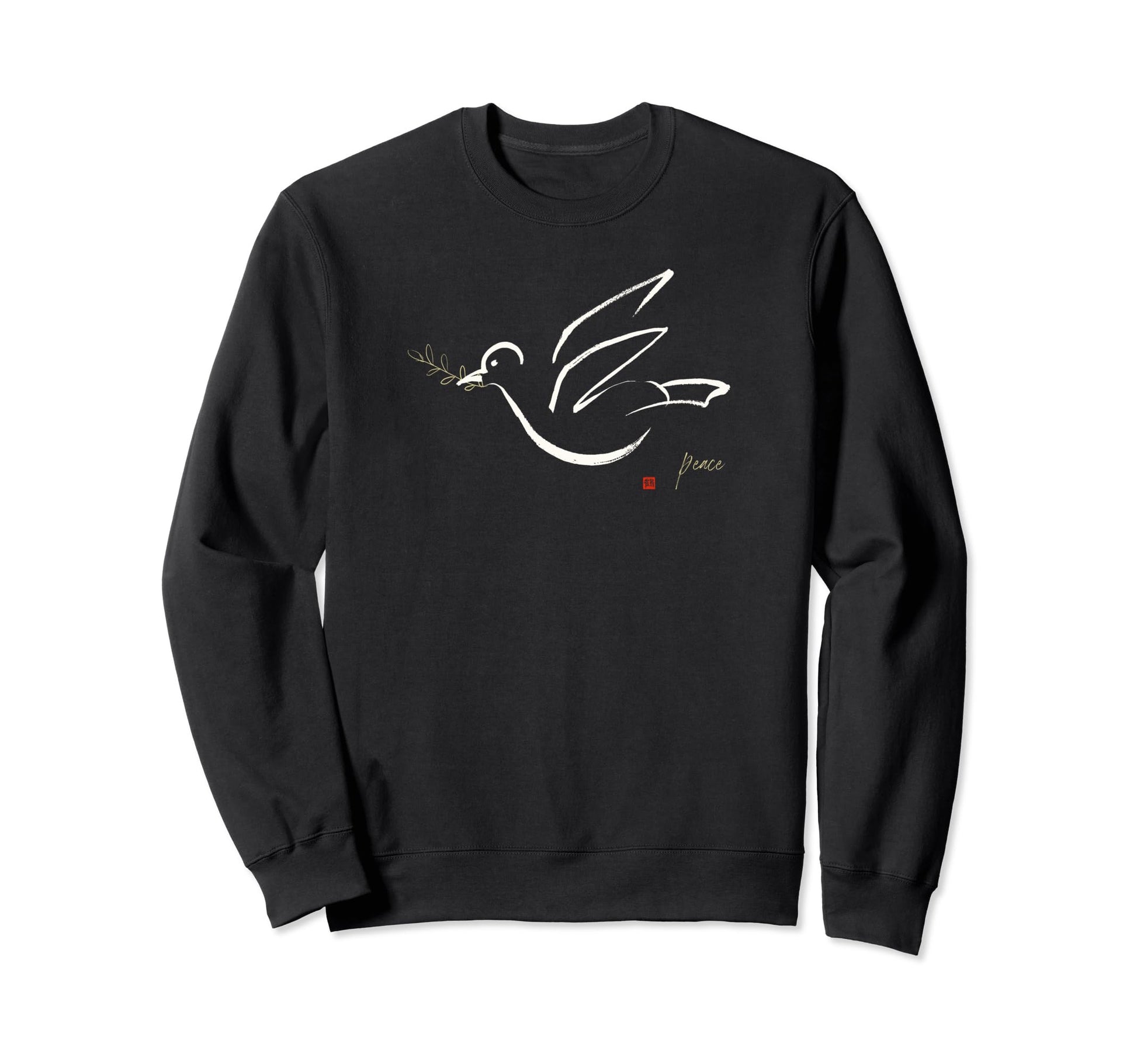 Symbol Peace Olive Branch And Dove Sweatshirt - Graphic Print for Adults - T-Shirt, Sweatshirt, Hoodie