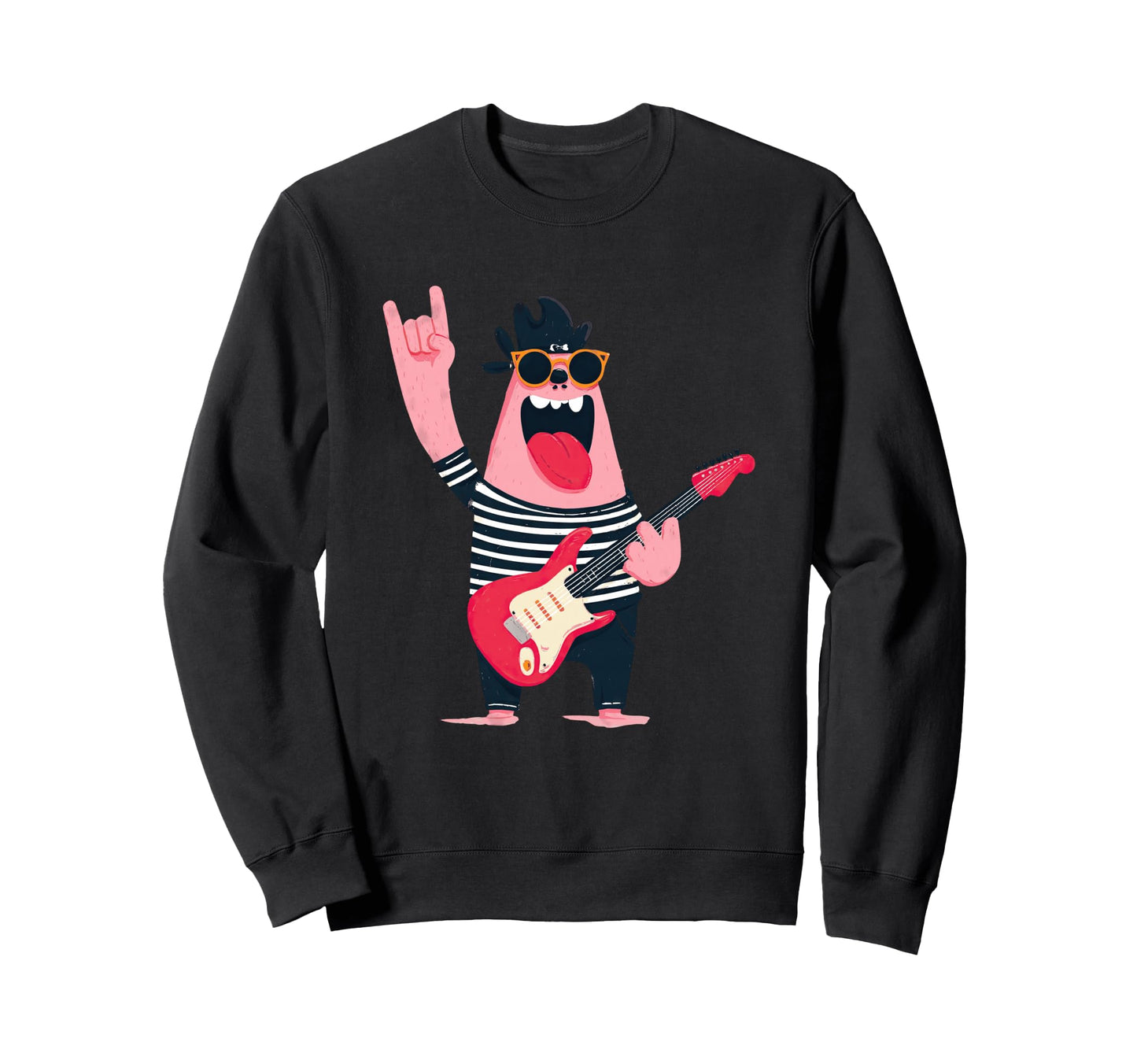 Funny Rock Monster Cartoon Sweatshirt - Casual Everyday Wear Men Women - T-Shirt, Sweatshirt, Hoodie