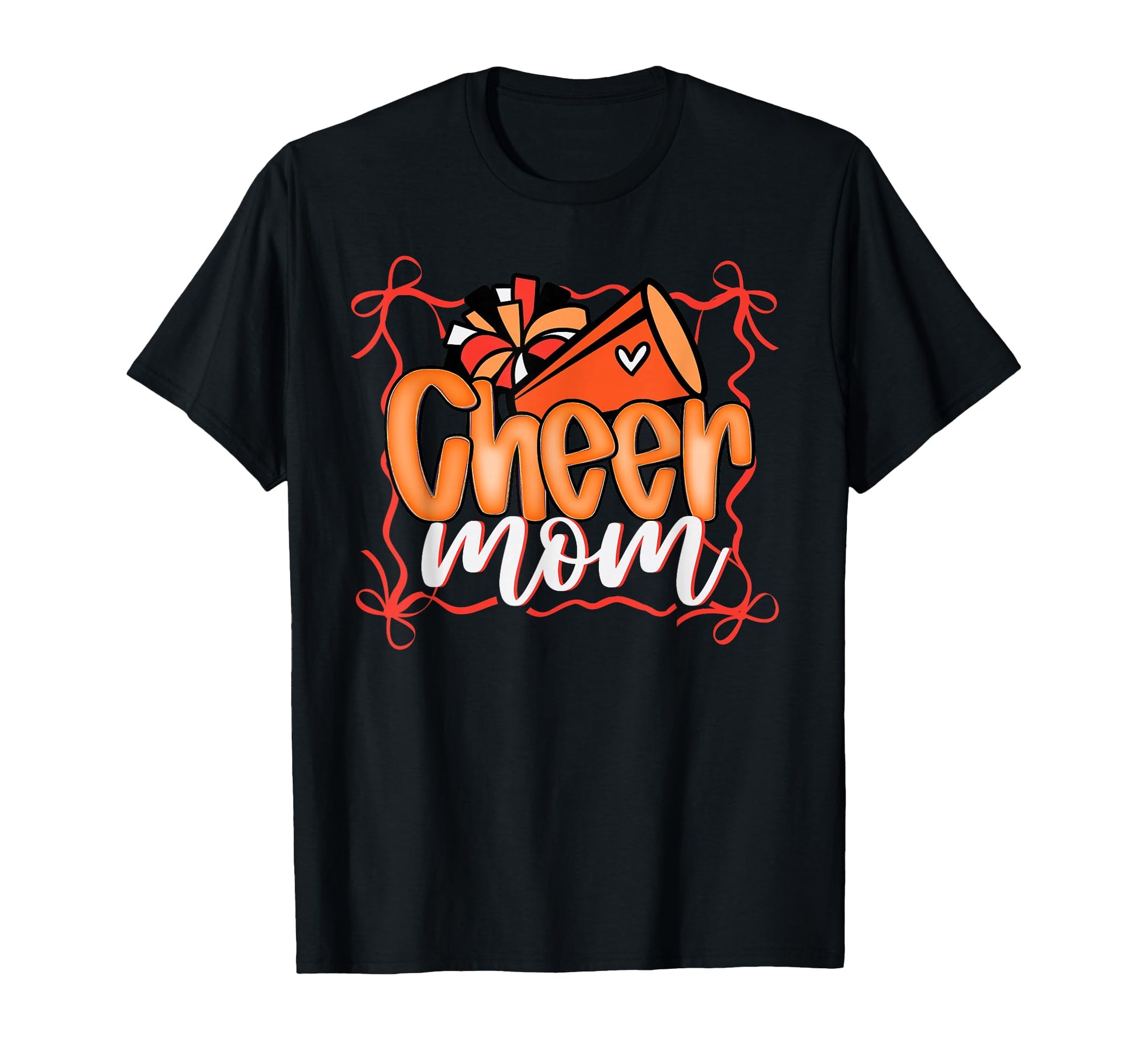 Orange Coquette Pom Poms Bow Cheer T-Shirt - Casual Everyday Wear Unisex - T-Shirt, Sweatshirt, Hoodie