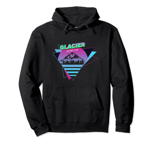 Vaporwave Glacier National Park Hoodie - Aesthetic Graphic for Adults - T-Shirt, Sweatshirt, Hoodie