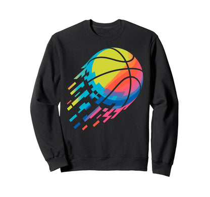 Colorful Basketball Ball Basketball Sweatshirt - Graphic Print Men Women - T-Shirt, Sweatshirt, Hoodie