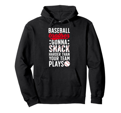 Funny Baseball Brother Baseball Player Hoodie - Unique Graphic Unisex - T-Shirt, Sweatshirt, Hoodie