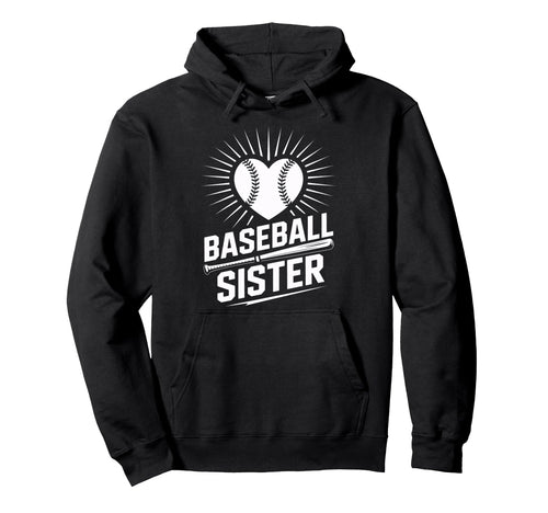 Proud Baseball Sister Heart Bat Hoodie - Graphic Print for Adults - T-Shirt, Sweatshirt, Hoodie