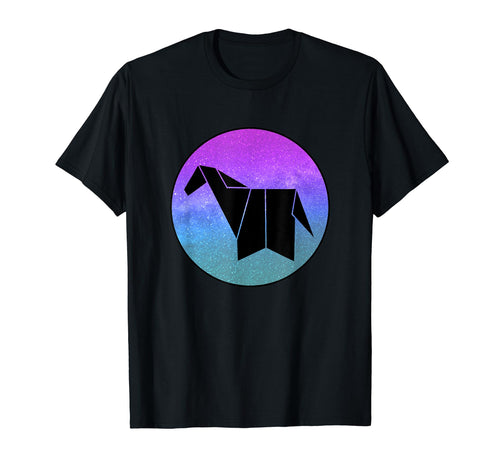 Horse Origami Galaxy Vaporwave T-Shirt - Custom Art Print for Adults - T-Shirt, Sweatshirt, Hoodie