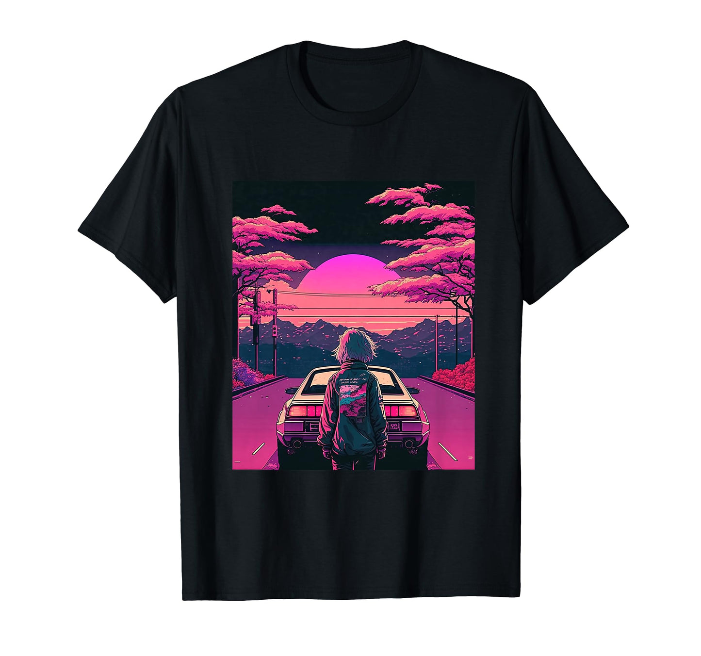 Aesthetic Sunset Japanese T-Shirt - Casual Everyday Wear Men Women - T-Shirt, Sweatshirt, Hoodie