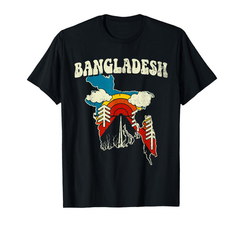 Bangladesh Bengali Country Rainbow 70S T-Shirt - Custom Art Print Unisex - T-Shirt, Sweatshirt, Hoodie
