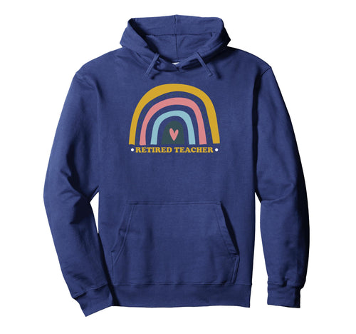 Rainbow Retired Teacher Heart Symbol Hoodie - Trendy Graphic for Adults - T-Shirt, Sweatshirt, Hoodie