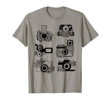 Photographer Storyteller Camera Floral T-Shirt - Aesthetic Graphic Unisex - T-Shirt, Sweatshirt, Hoodie