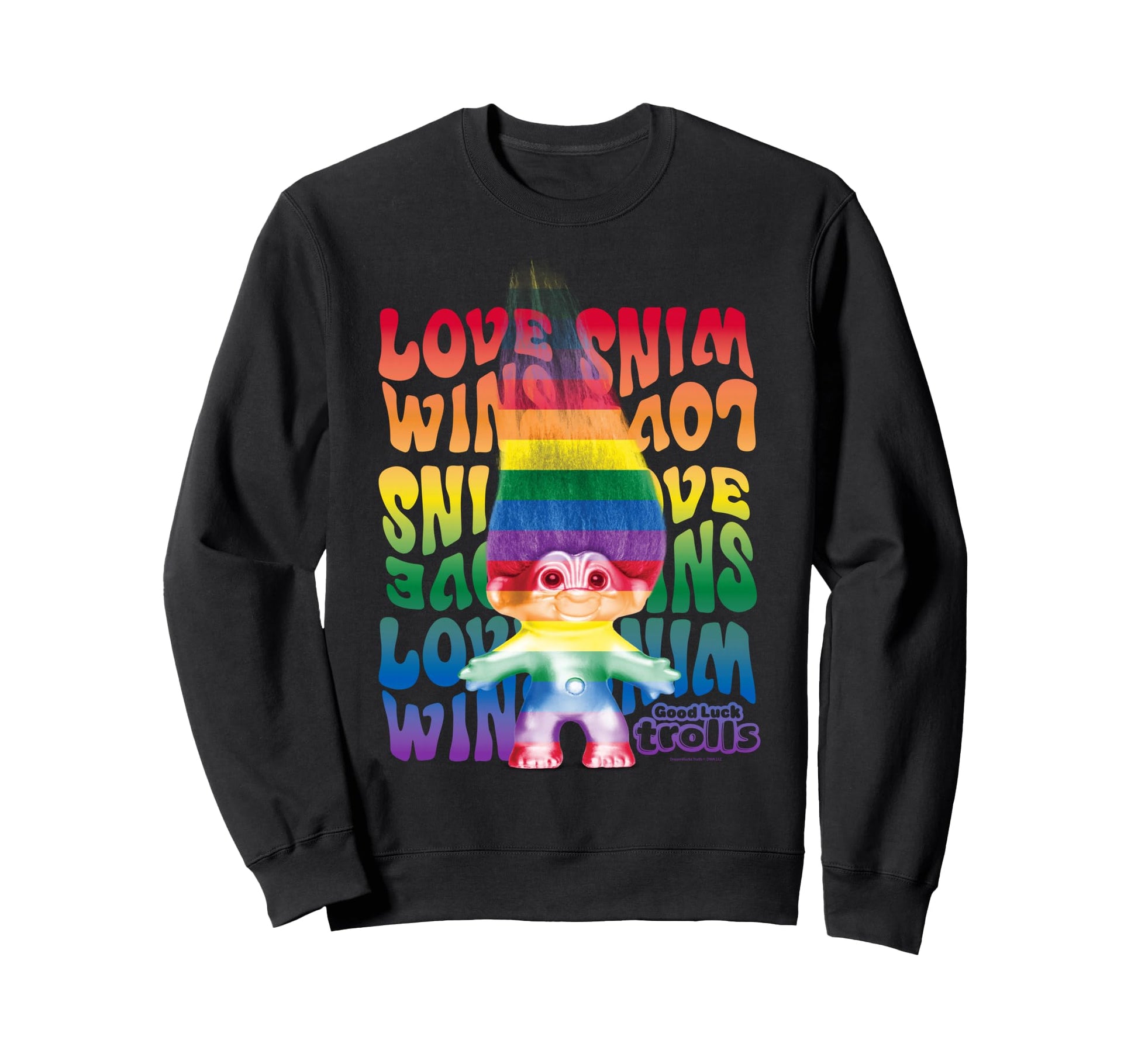 Good Luck Trolls Love Wins Rainbow Sweatshirt - Graphic Print Men Women - T-Shirt, Sweatshirt, Hoodie