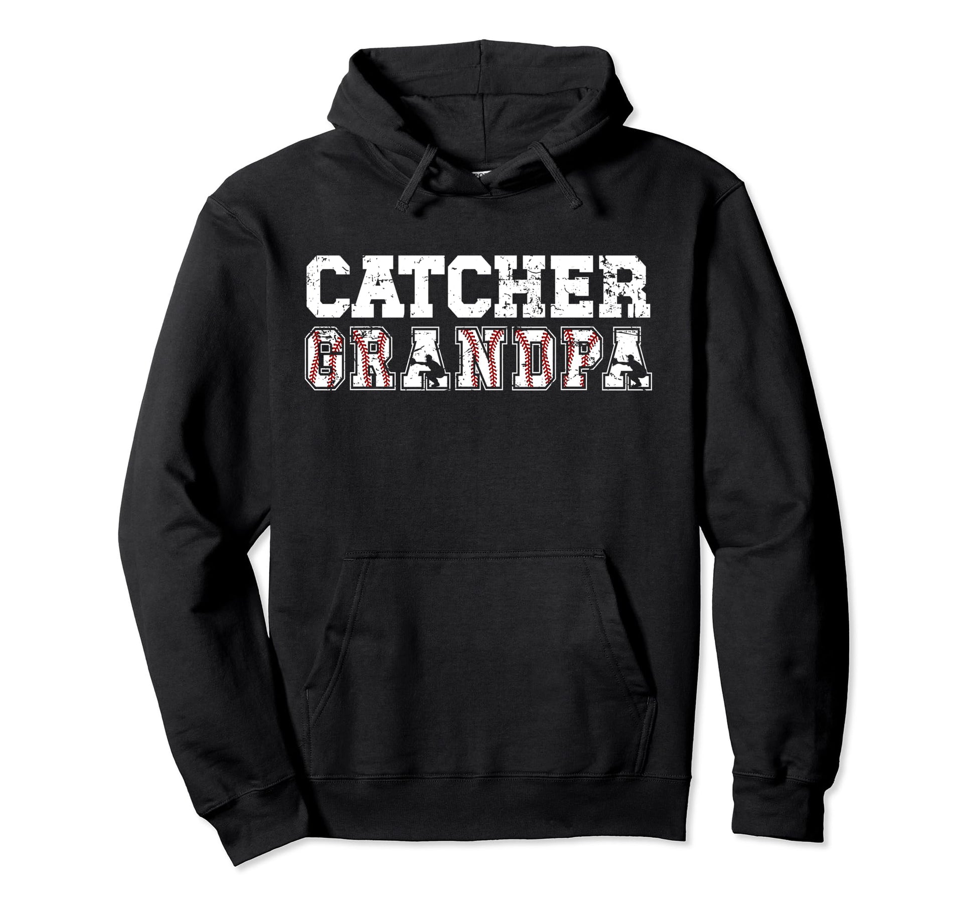 Baseball Catcher Grandpa Baseball Hoodie - Custom Art Print for Adults - T-Shirt, Sweatshirt, Hoodie