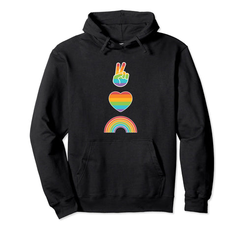 Pride Peace Love Pride Hoodie - Custom Art Print Unisex - T-Shirt, Sweatshirt, Hoodie
