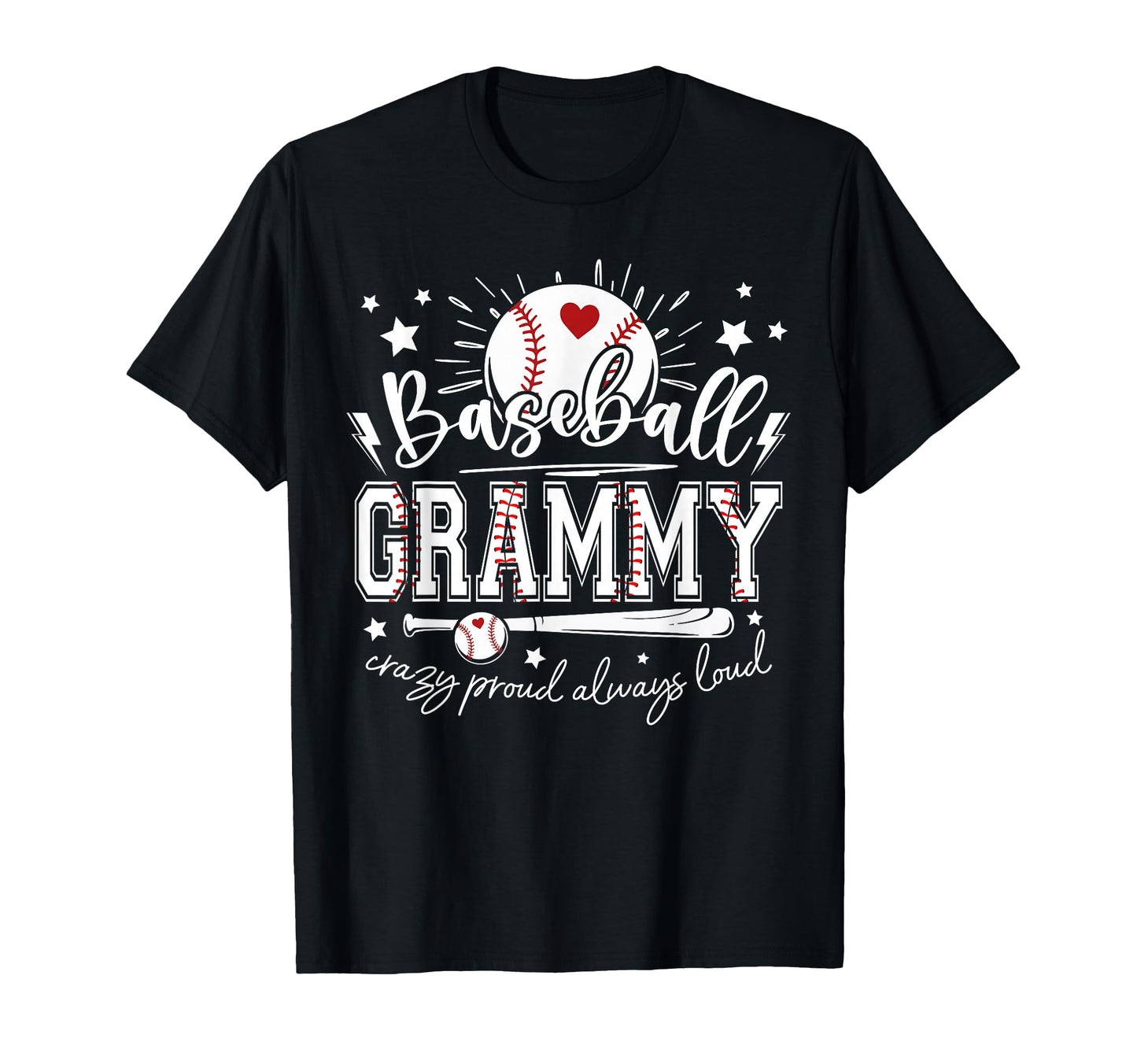 Baseball Grammy Crazy Proud Always T-Shirt - Trendy Graphic for Adults - T-Shirt, Sweatshirt, Hoodie