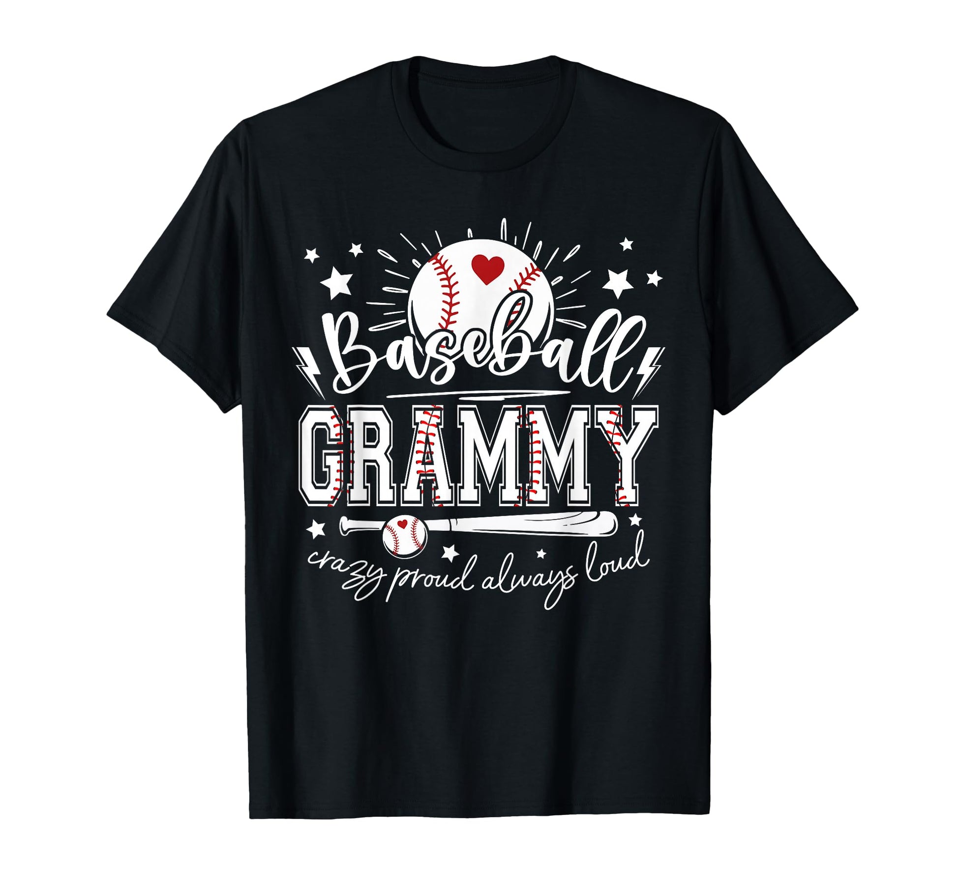 Baseball Grammy Crazy Proud Always T-Shirt - Trendy Graphic for Adults - T-Shirt, Sweatshirt, Hoodie