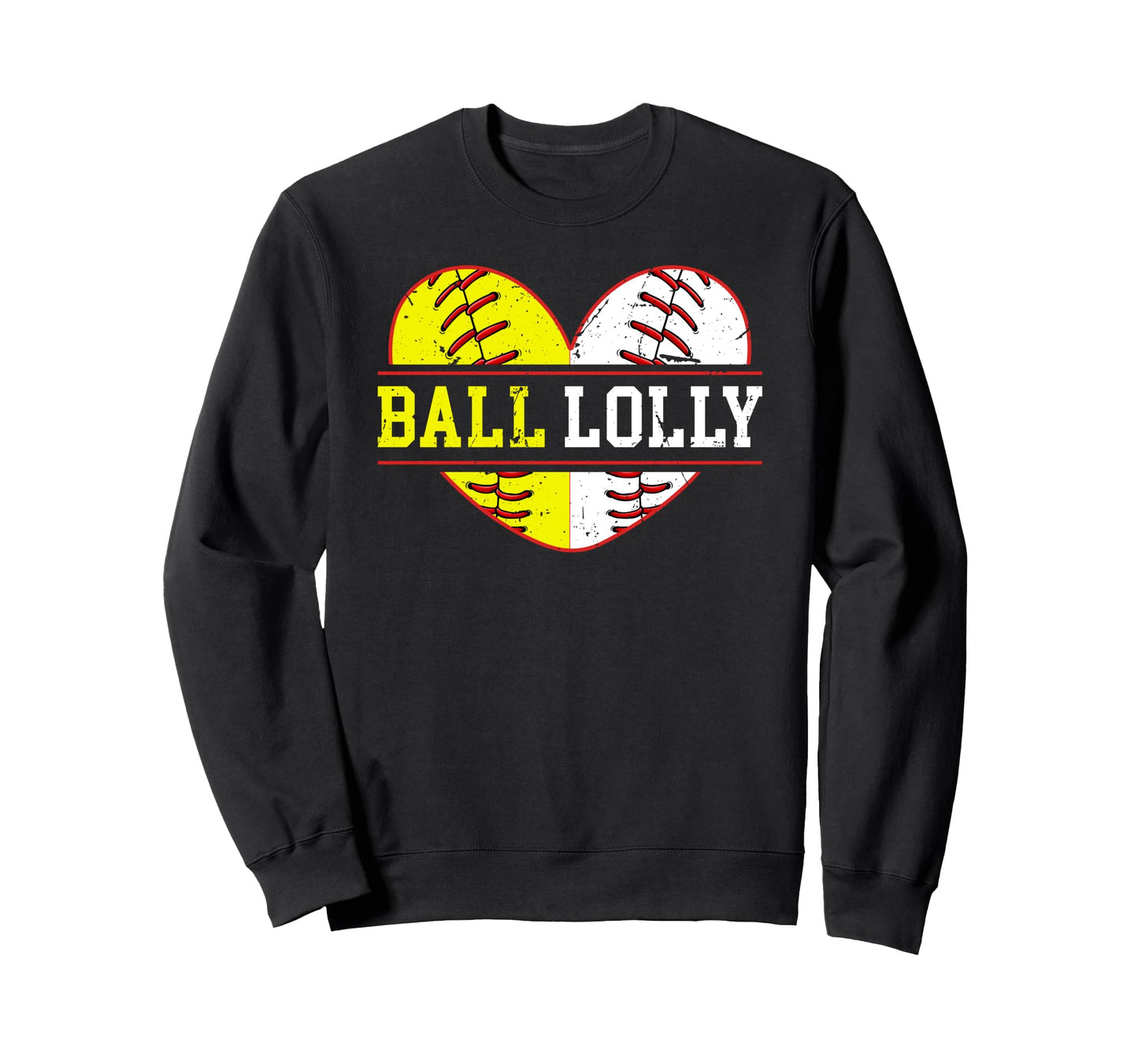 Ball Lolly Heart Baseball Sweatshirt - Custom Art Print for Adults - T-Shirt, Sweatshirt, Hoodie