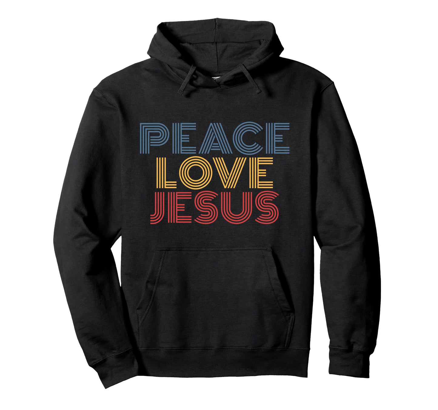 Peace Love Jesus Rainbow Christian Hoodie - Custom Art Print for Adults - T-Shirt, Sweatshirt, Hoodie