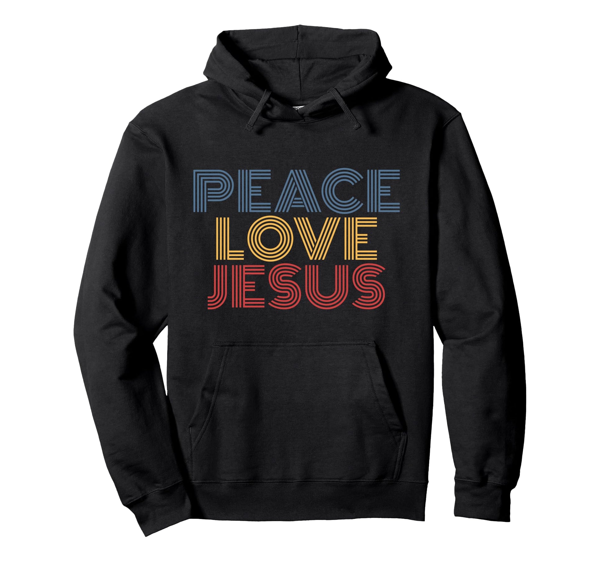 Peace Love Jesus Rainbow Christian Hoodie - Custom Art Print for Adults - T-Shirt, Sweatshirt, Hoodie