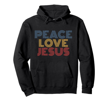 Peace Love Jesus Rainbow Christian Hoodie - Custom Art Print for Adults - T-Shirt, Sweatshirt, Hoodie
