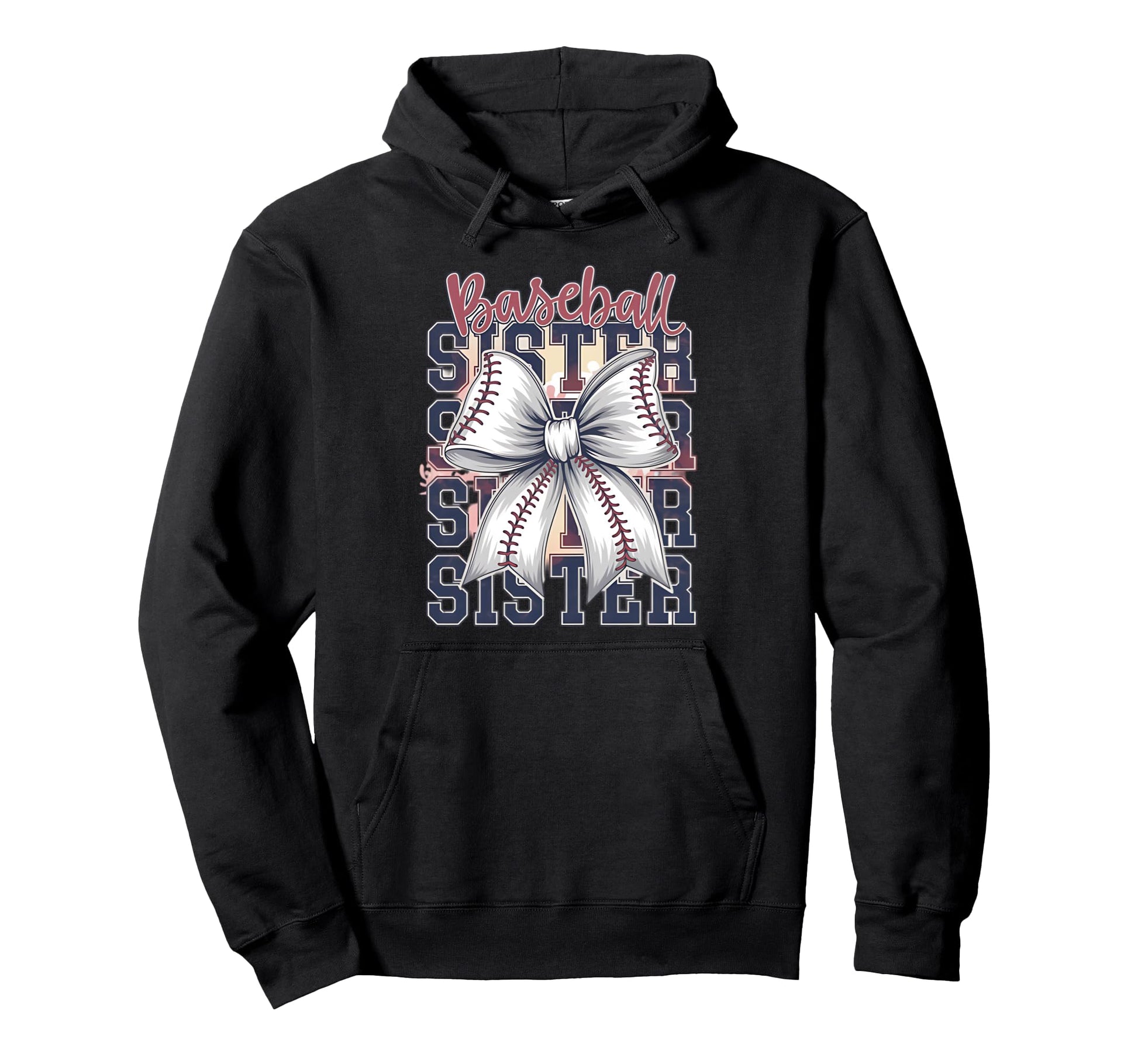 Baseball Sister Coquette Bow Hoodie - Trendy Graphic for Adults - T-Shirt, Sweatshirt, Hoodie