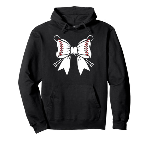 Baseball Bow Bats Coquette Aesthetic Hoodie - Custom Art Print Unisex - T-Shirt, Sweatshirt, Hoodie