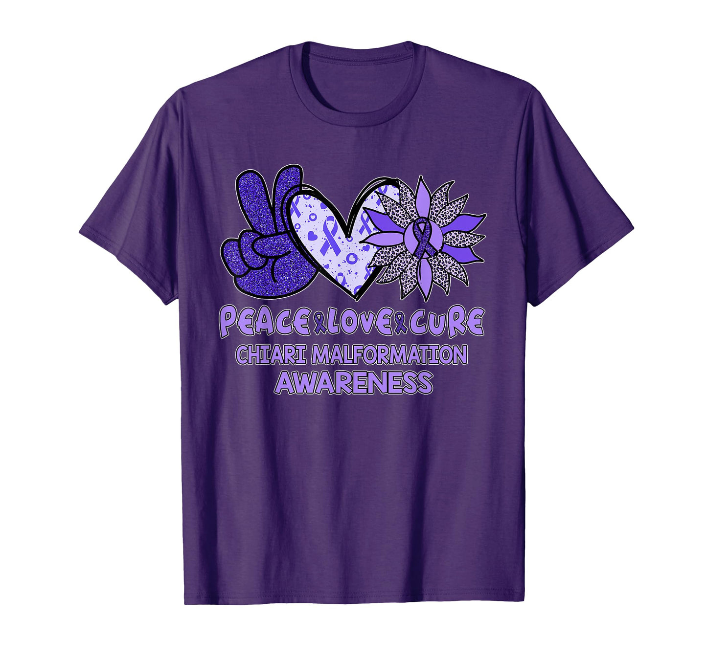 Peace Love Cure Chiari Malformation T-Shirt - Streetwear Style Men Women - T-Shirt, Sweatshirt, Hoodie