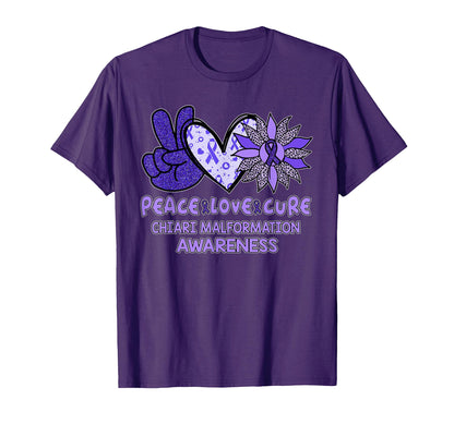 Peace Love Cure Chiari Malformation T-Shirt - Streetwear Style Men Women - T-Shirt, Sweatshirt, Hoodie
