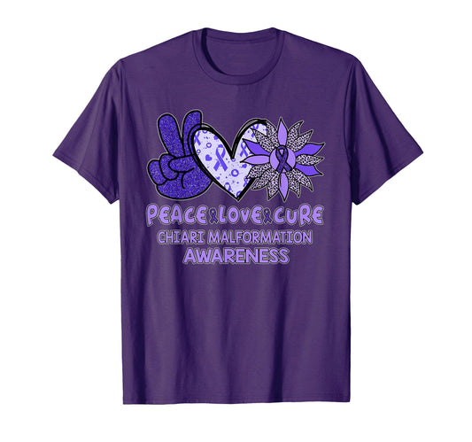 Peace Love Cure Chiari Malformation T-Shirt - Streetwear Style Men Women - T-Shirt, Sweatshirt, Hoodie