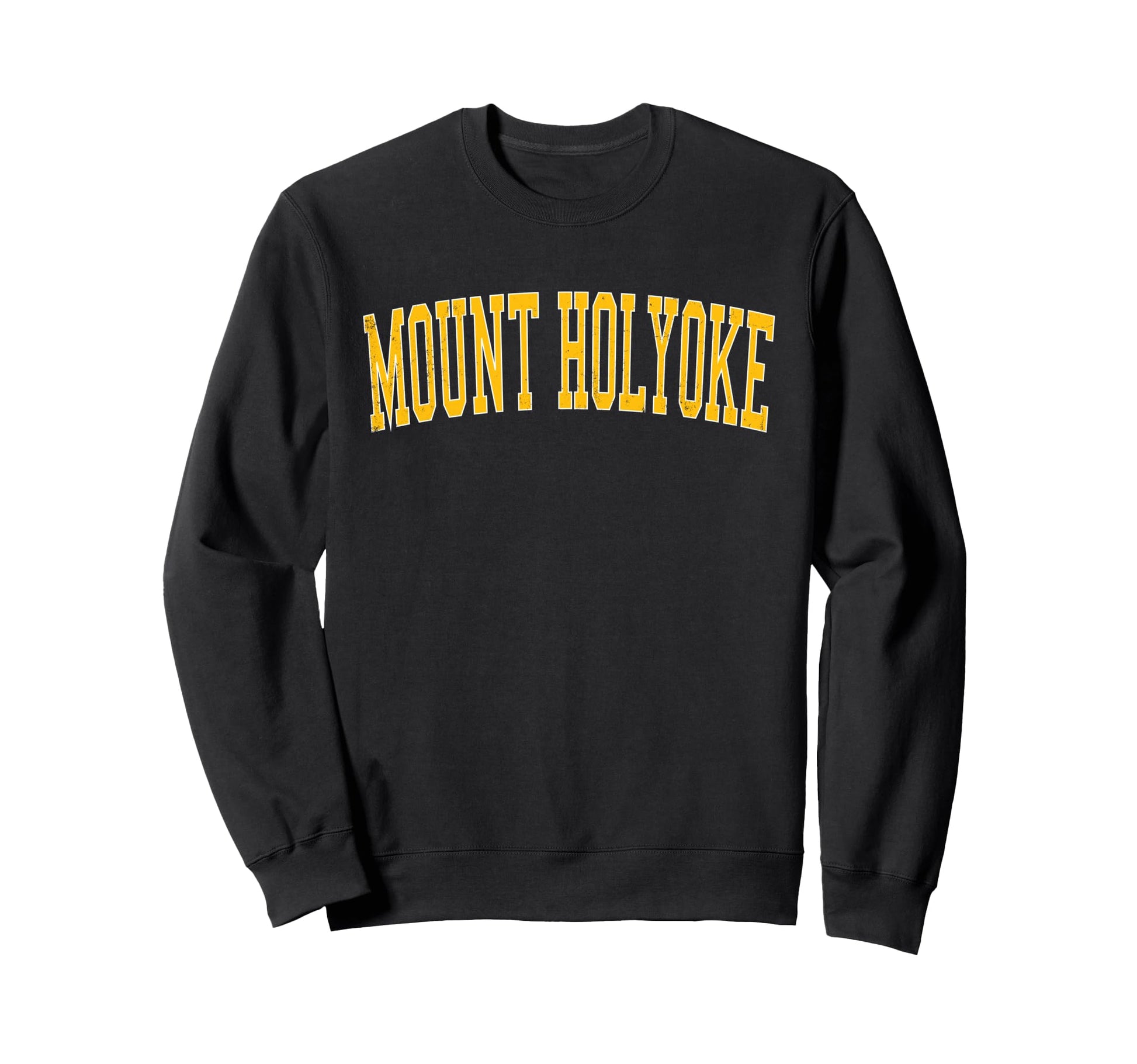 Mount Holyoke Distressed Gold Sweatshirt - Unique Graphic for Adults - T-Shirt, Sweatshirt, Hoodie