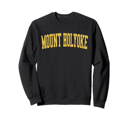 Mount Holyoke Distressed Gold Sweatshirt - Unique Graphic for Adults - T-Shirt, Sweatshirt, Hoodie
