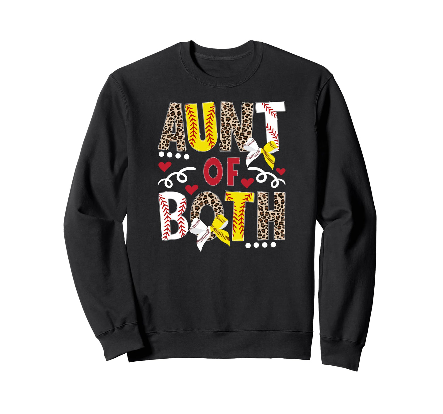Aunt Both Leopard Softball Baseball Sweatshirt - Novelty Apparel Men Women - T-Shirt, Sweatshirt, Hoodie