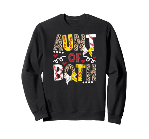 Aunt Both Leopard Softball Baseball Sweatshirt - Novelty Apparel Men Women - T-Shirt, Sweatshirt, Hoodie