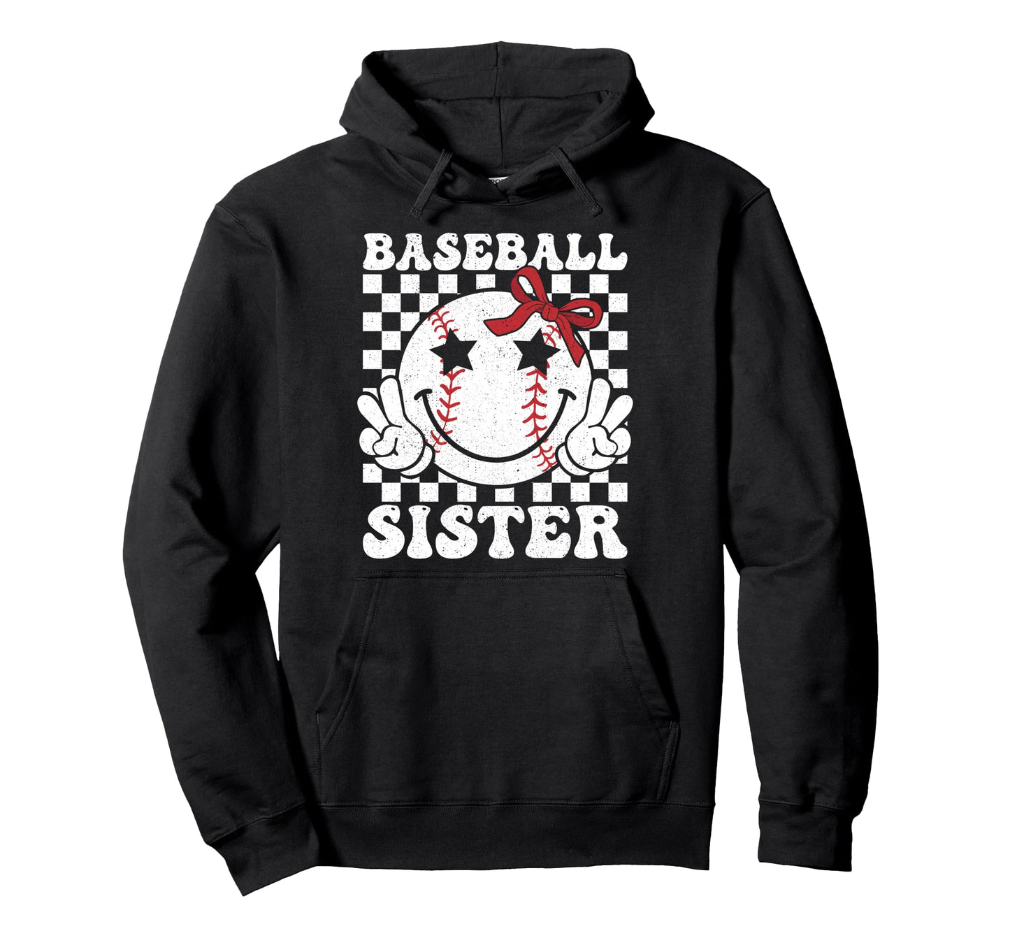 Baseball Sister Coquette Bow Sport Hoodie - Unique Graphic Men Women - T-Shirt, Sweatshirt, Hoodie