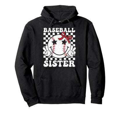 Baseball Sister Coquette Bow Sport Hoodie - Unique Graphic Men Women - T-Shirt, Sweatshirt, Hoodie