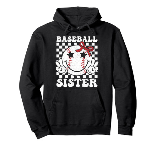 Baseball Sister Coquette Bow Sport Hoodie - Unique Graphic Men Women - T-Shirt, Sweatshirt, Hoodie
