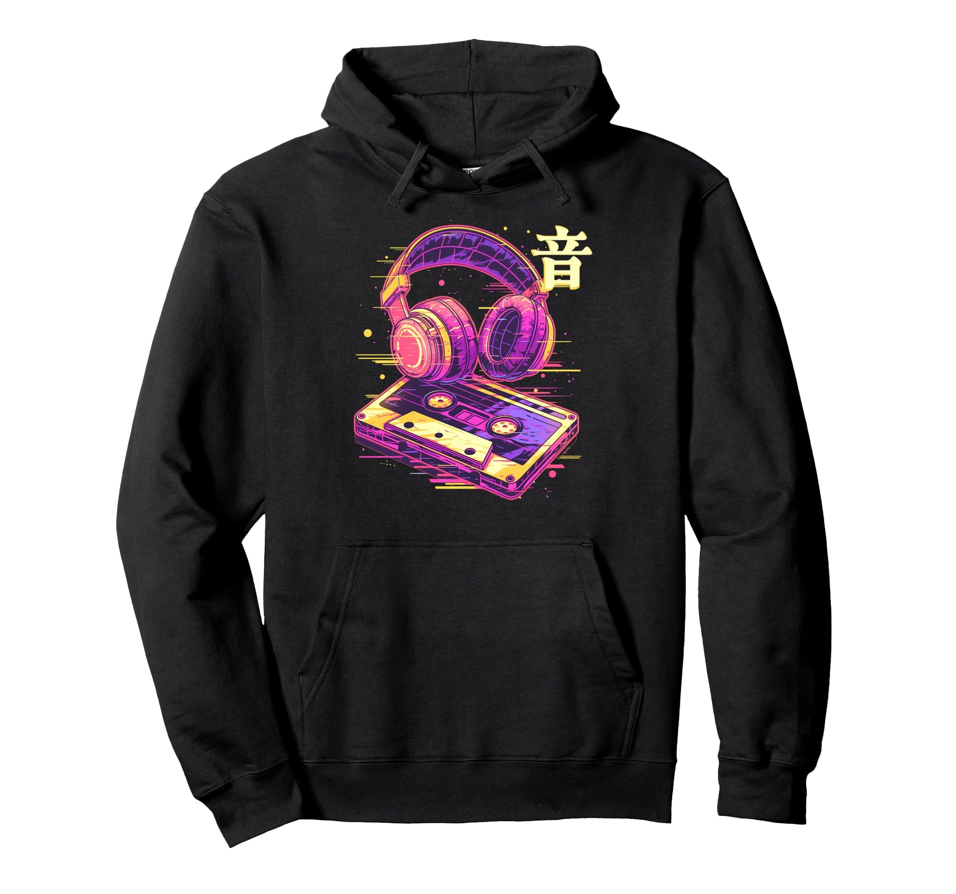 Sound Headphone Casette Glitch 80S Hoodie - Minimalist Print Unisex - T-Shirt, Sweatshirt, Hoodie