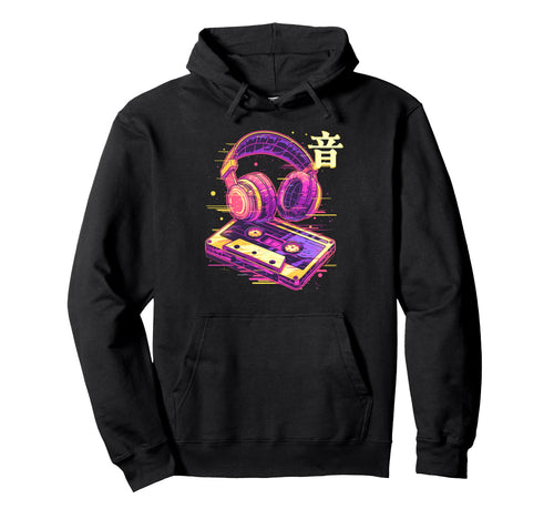 Sound Headphone Casette Glitch 80S Hoodie - Minimalist Print Unisex - T-Shirt, Sweatshirt, Hoodie
