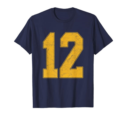 Number 12 Numbered Uniform Sports T-Shirt - Minimalist Print Men Women - T-Shirt, Sweatshirt, Hoodie