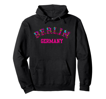 Berlin Germany Leopard Rainbow City Hoodie - Graphic Print Men Women - T-Shirt, Sweatshirt, Hoodie