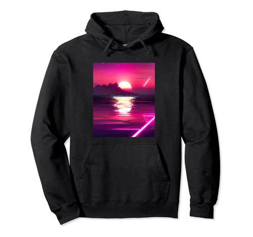 Vaporwave Sun Synthwave Sunset Aesthetic Hoodie - Unique Graphic Unisex - T-Shirt, Sweatshirt, Hoodie