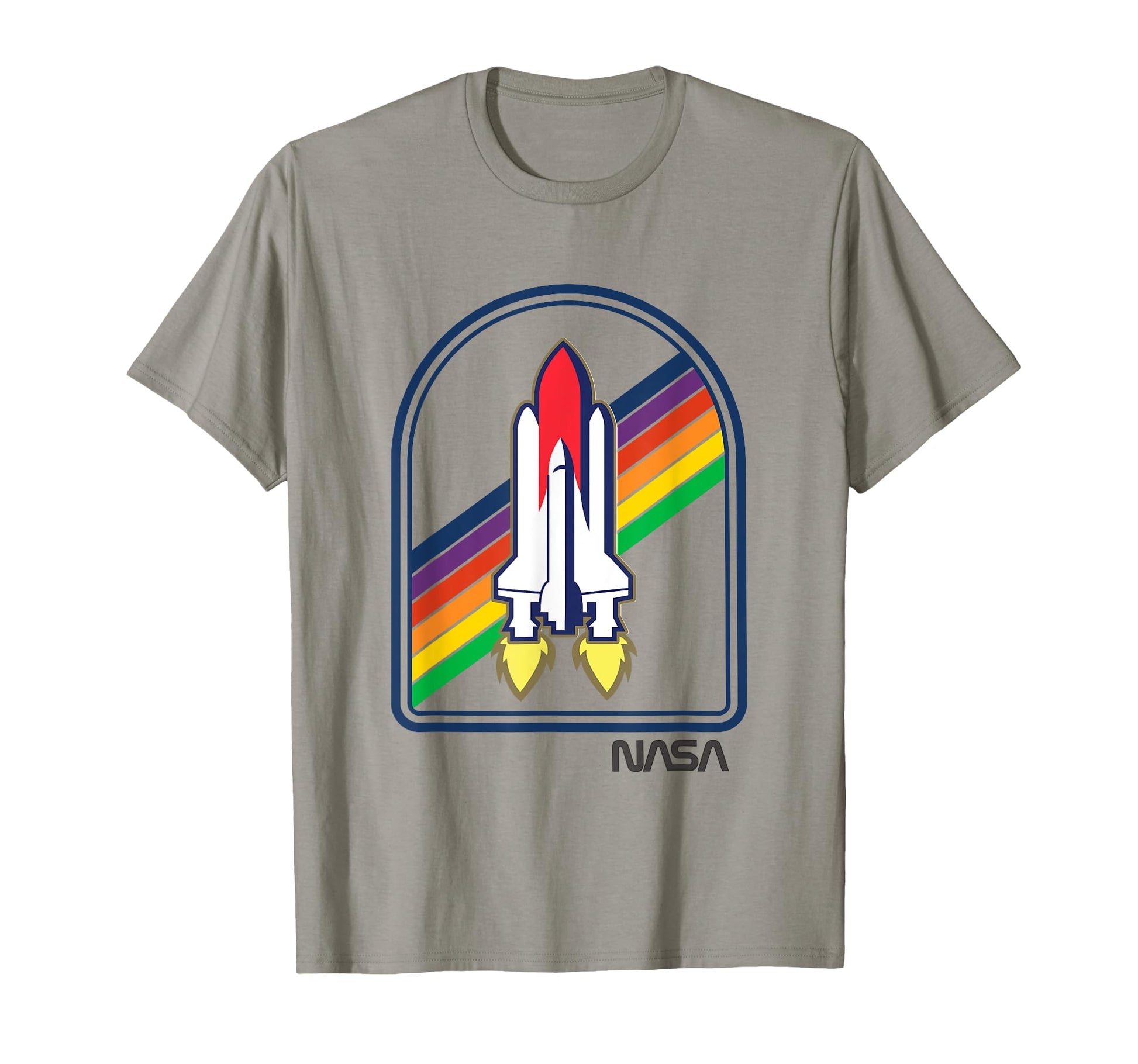Nasa Shuttle Discovery Rainbow T-Shirt - Fun Novelty Design for Adults - T-Shirt, Sweatshirt, Hoodie