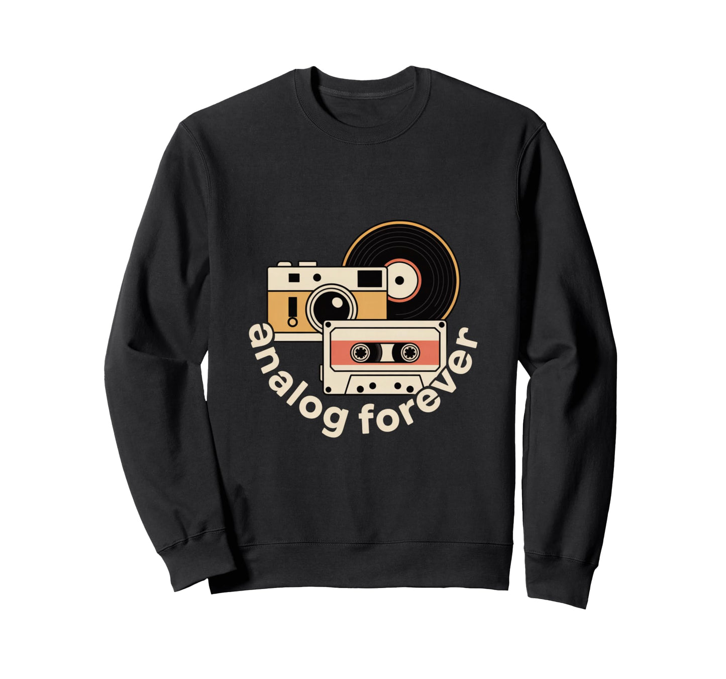 Analog Forever Camera Cassette Sweatshirt - Minimalist Print Men Women - T-Shirt, Sweatshirt, Hoodie